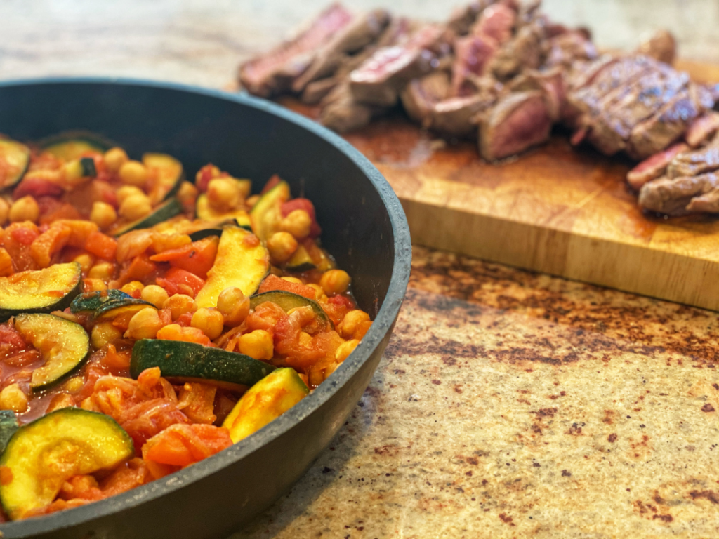 Spiced lamb and chickpeas