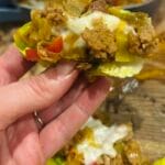 Tortellini with chicken, baked feta,  red peppers and tomatoes